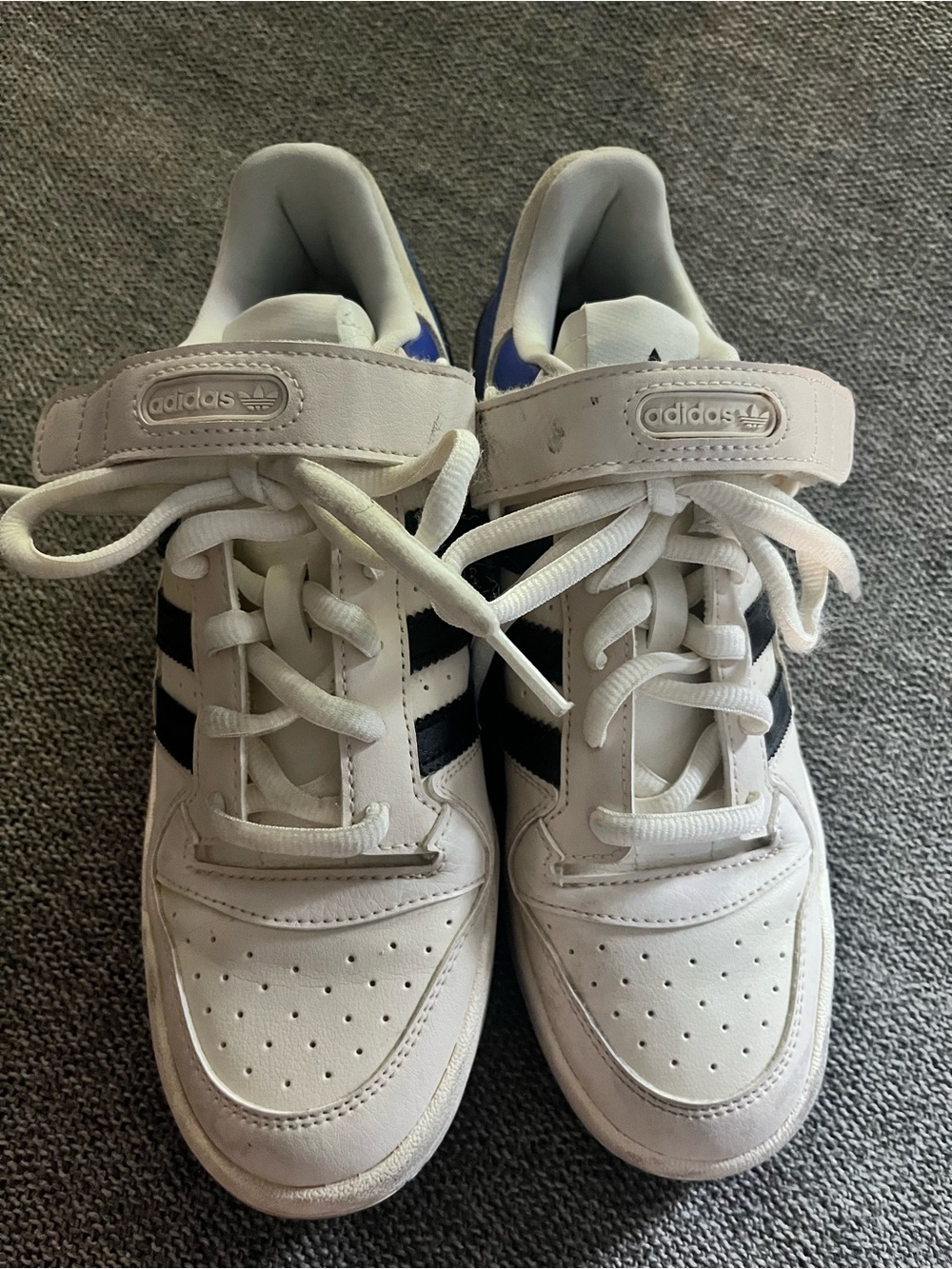 adidas Women’s White & Black Hook-and-Loop Low-Top Sneakers